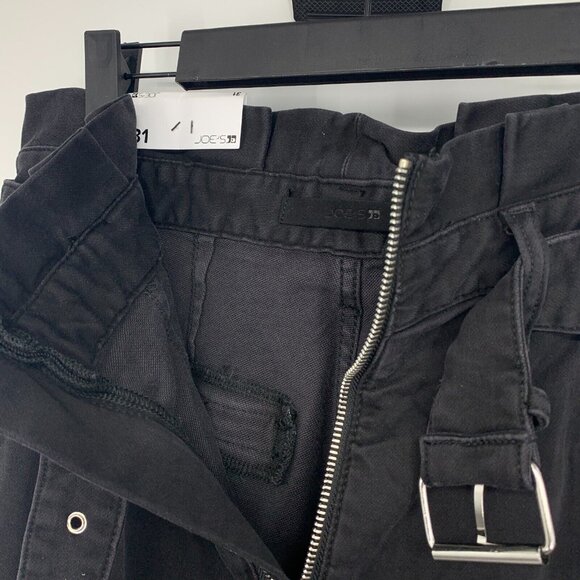 Joes Jeans Black Calypso Paperbag High Rise Tapered Ankle Belted - Picture 4 of 10